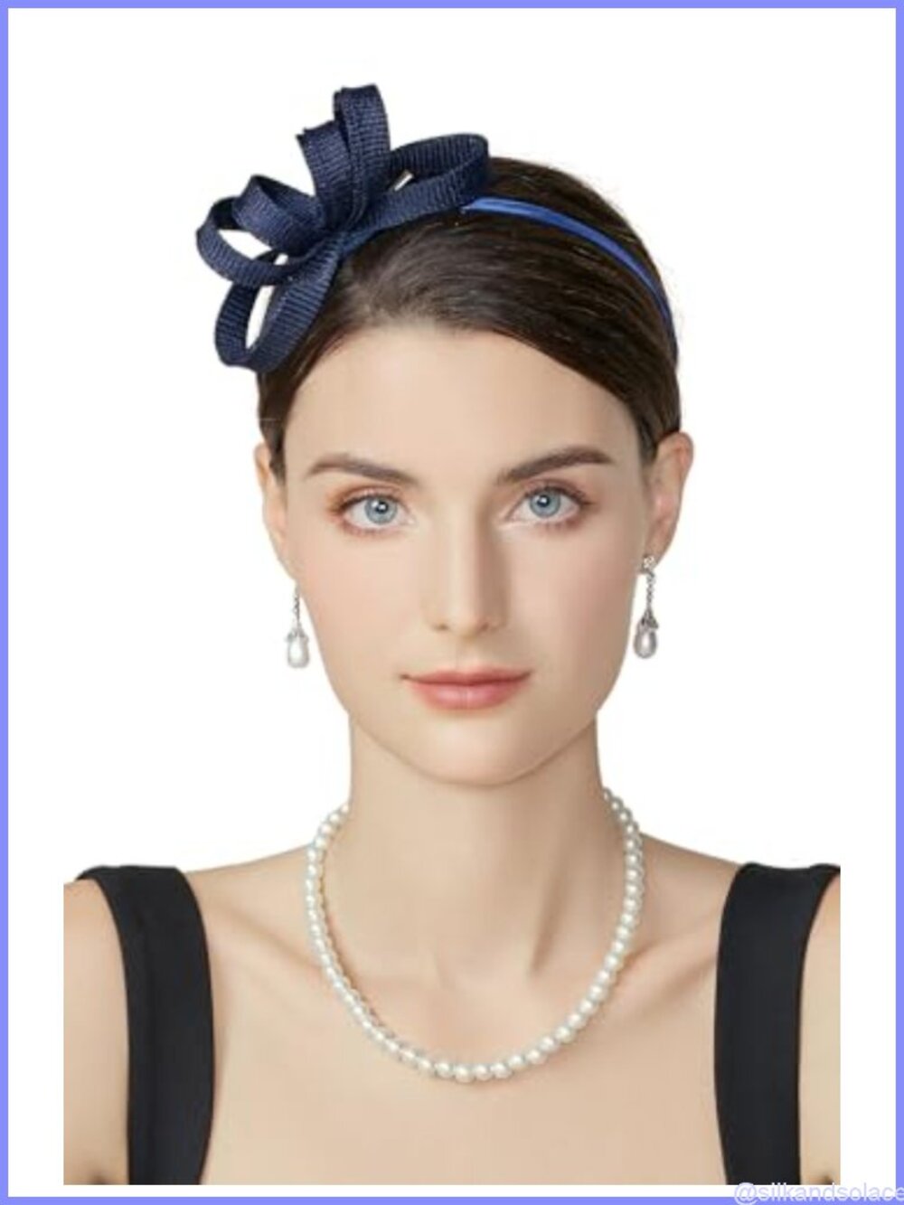 Polyester Fascinator Headband with Hair Clip Detachable Ribbon Derby Tea Party